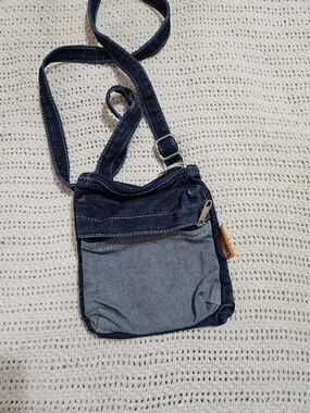 Casual Denim Crossbody Messenger Bag - Navy Blue